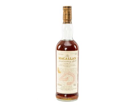 RARE 1960'S THE MACALLAN 25YO ANNIVERSARY MALT 'MISSING YEARS', no distillation date and bottled at 75cl suggesting a 'missin