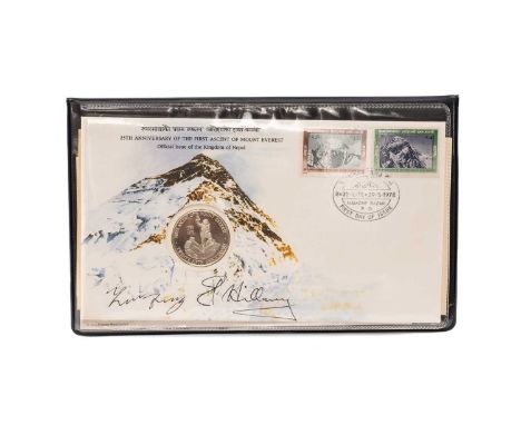 HILLARY (E.) & NORGAY (T.), SIGNED COMMEMORATIVE COVER, The 25th Anniversary Of The First Ascent Of Mount Everest, issued by 