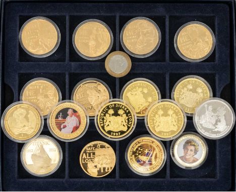 ASSORTED COMMEMORATIVE COINS, including set of 6x Jersey 2014 'Make Me A Soldier' fifty pence, 4x Sierra Leone 1997 'Golden W