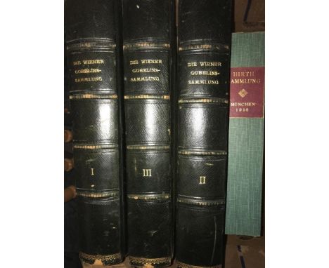BALDASS (L) Die Wiener Gobelinssammlung, 1920, 4to, 3 vols., numerous tipped-in plates, half calf; few others on textiles  