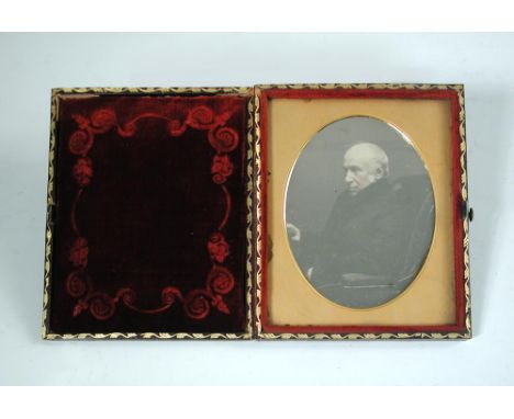 George Stacey (1787-1857) English Quaker and Abolitionist, rare Daguerreotype Portrait by Timothy Le Beau. A rare half-plate 