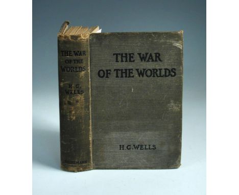 WELLS (H G), The War of the Worlds, London: Heinemann, 1898, first edition, text somewhat use-stained and toned, lacks first 