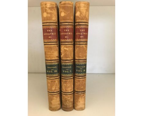 WALPOLE (Lieut. the Hon. F.) The Ansayrii (or Assassins), in 3 vols. London 1851, 8vo, armorial bookplates, half calf; VINCEN