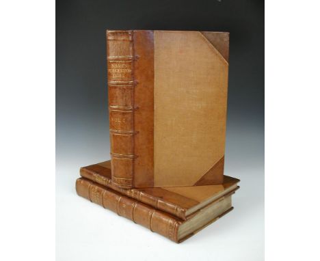 NASH (Treadway) Collections for the History of Worcestershire. First edition, 2 vols 1781-82, folio, vignette titles, folding