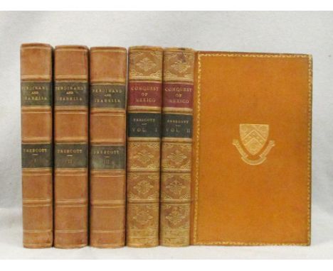 PRESCOTT (W H) History of the Reign of Ferdinand and Isabella, in 3 vols 1838, 8vo, portrait frontispieces with slight spotti
