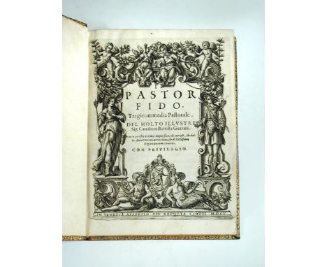 GUARINI (Battista) Il Pastor Fido, Venice 1605, small 4to, title within engraved border and six engraved plates, lacking port