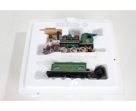 Hawthorne Village O scale model locomotive and tender, Thomas Kinkade's Christmas Express, with a certificate of authenticity