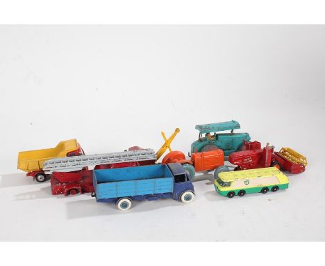 Corgi, Dinky and other toy vehicles, to include tractor, lorry, cement mixer, fire engine, small collection of tea cards (qty