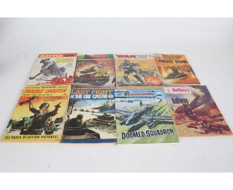 Collection of war related comic books, to include Pocket War Library, Commando books, Battle Picture Library, two Dungeons an