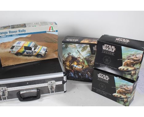 Victrix and similar metal figures, Italeri Range Rover model kit, three Star Wars Legion boxes etc. (qty)