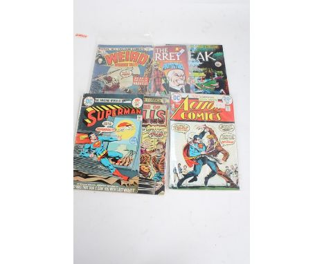 Marvel, DC  and other comics, to include Chamber of Chills, Weird Wonder Tales, Superman, Spiderman, The Ferret, The Fabulous