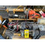 LOT CONSISTING OF: 12 v. electric winches & chainsaw