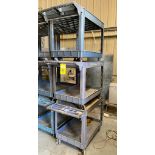 LOT OF ROLLING SHOP CARTS (3), RUBBERMAID, 25" x 36"