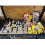 LOT OF PNEUMATIC AIR TOOLS: angle grinders, shears, straight grinder, drills, pencil grinder
