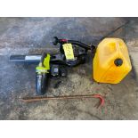 LOT CONSISTING OF: corded leaf blower, cordless hand-held shop vac w/battery, prybar, fuel can