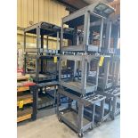 Lot of rolling shop carts (3) Rubbermaid 16” x 31”