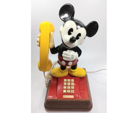 Mickey Mouse 1980's retro push button telephone. 39 x 21cm. 