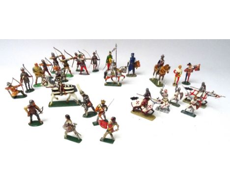 Medieval Figures in various scales, including knights, squires and archers (Condition Excellent, one sword damaged) (27)