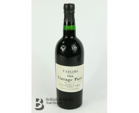 Bottle of 1966 Taylor's Port, Taylor Fladgate &amp; Yeatman, product of Portugal. This lot contains a fifty bottles of miniat