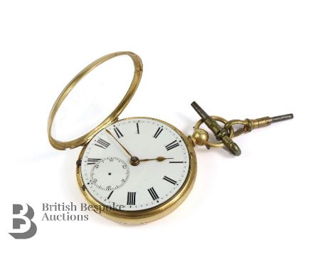 18ct William Isaac pocket watch. The watch having a white enamel face with Roman dial, William Isaac fusee movement, nr 16880