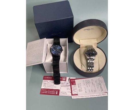 A Raymond Weil gents stainless steel Tango wristwatch with box and papers and a Skagen Chronograph wristwatch with box and pa