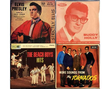 Rock and Roll / Pop - 62 x 7" Single Records: Elvis Presley -Sings Old Shep EP &amp; Others, Buddy Holly - EP FEP 2032 &amp; 