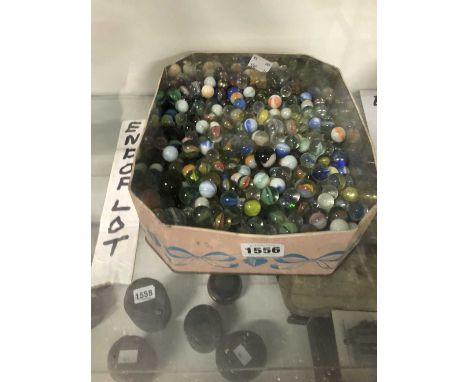 A collection of glass marbles