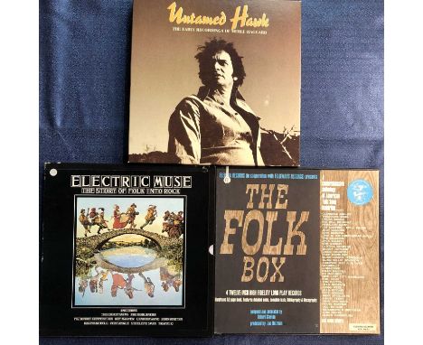 Folk/Country – 3 Boxsets: Untamed Heart – Merle Haggard 5 CD Box, The Folk Box – Various 4xLP Record Box and Electric Muse – 