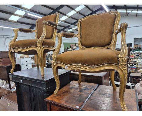 A pair of french gilt decorated fauteuil armchairsProv. Consigned from Chipping Norton Manor