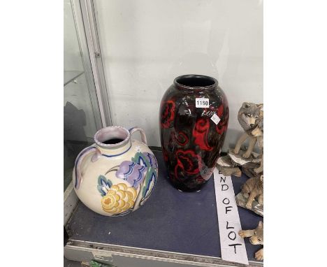 A Poole two handled floral vase together with a Poole Delphis vase