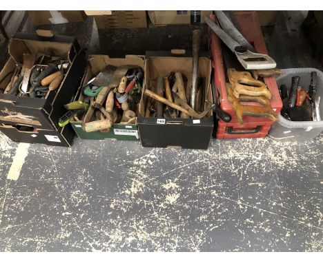 A large quantity of hand tools, saws, hammers, etc.