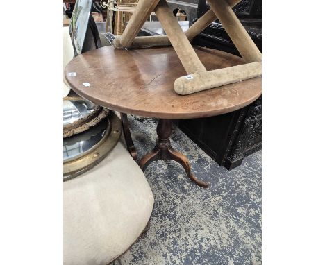 An early 19th century mahogany tilt top tripod table. H 72 D 79cms