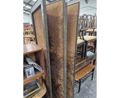 A large four fold screen with brussels tapestry panels.