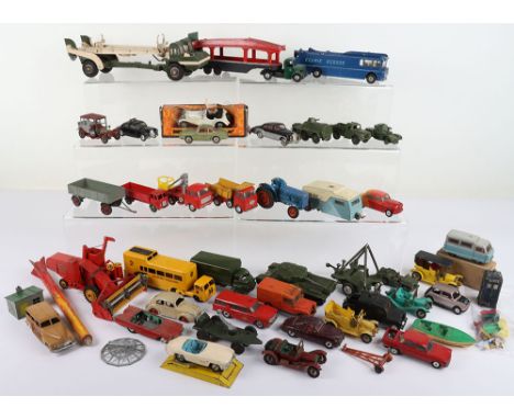 Quantity of Playworn Dinky, Corgi, Budgie Models, including: Corgi Ecurie Ecosse, Massey Ferguson Combine Harvester, Corporal