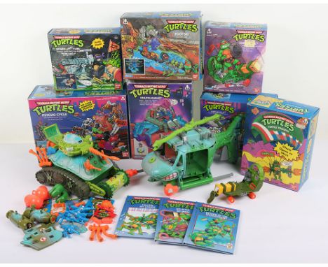 Collection of Vintage Teenage Mutant Hero Ninja Turtles Boxed and Loose Vehicles Bandai Playmates. Including Sewer Army Tube 