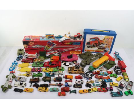 Quantity of Die Cast Cars and Vehicles. Including Streak Countdown Matchbox set boxed, has some damage to the box, James Bond