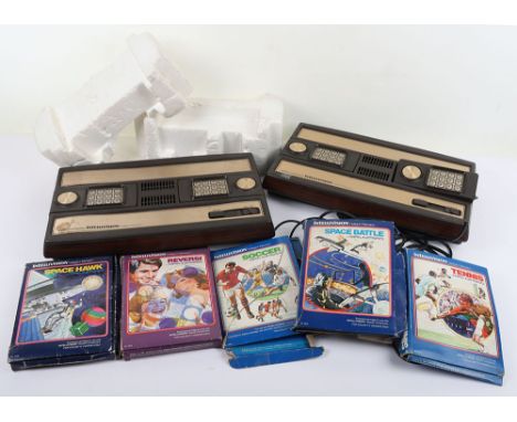 Collection of Intellivision Intelligent Television consoles and Games. Including Tennis, Golf, Soccer, Reversi, Space Hawk, N