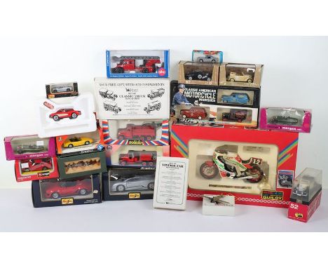 A Quantity of Mixed Boxed Diecast Models, including: Guiloy 1/10 scale Kawasaki ZXR-7 (cellopane split on box) Franklin Mint 