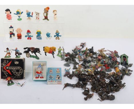 Quantity of Plastic and Metal figures. Including Smurfs, Snoopy, Swoppets, Noddy Wade, Timpo GI soldiers and Britain’s Deetai