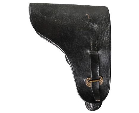 An original WWII Second World War Third Reich Nazi German Army issue leather Luger P08 (or similar pistol) holster. Impressed