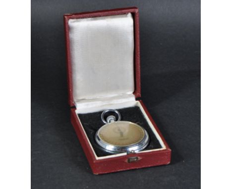 A WWII Second World War era German stopwatch / timer.&nbsp;The Hanhart made watch having a black dial and numbers on a cream 
