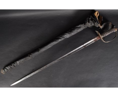 An early 20th Century 1897 pattern Royal Engineers dress sword. The sword with ball finial to the pommel, wire bound ray skin