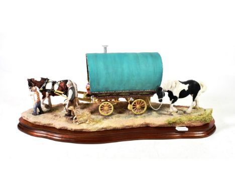 Border Fine Arts 'Arriving at Appleby Fair' (Bow Top Wagon and Family), model No. B0402, limited edition 271/600, on wood bas