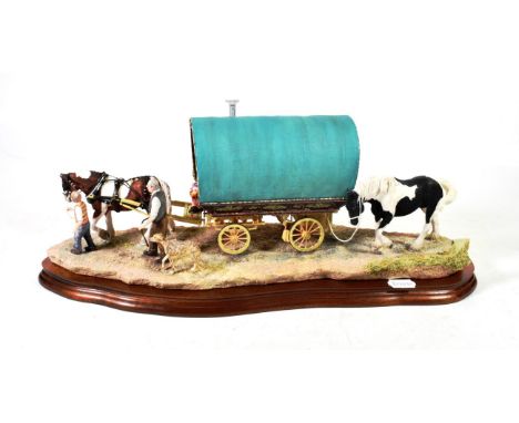 Border Fine Arts 'Arriving at Appleby Fair' (Bow Top Wagon and Family), model No. B0402, limited edition 271/600, on wood bas