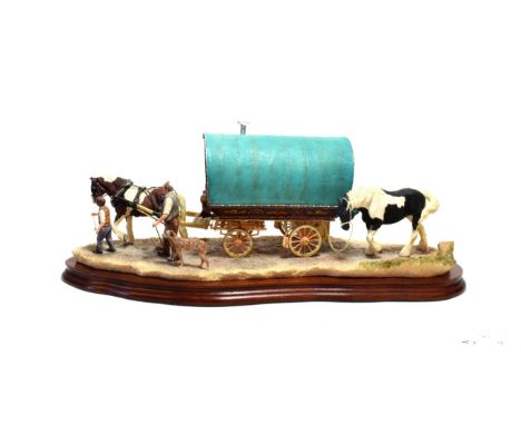 Border Fine Arts 'Arriving at Appleby Fair (Bow Top Wagon and Family)', model No. B0402, signed to base by Ray Ayres, limited