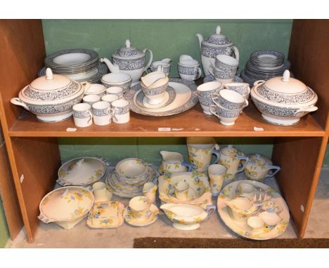 A Minton 'Infanta' pattern dinner and tea service and a Crown Ducal 'Rosemary' pattern dinner and tea service (qty)
