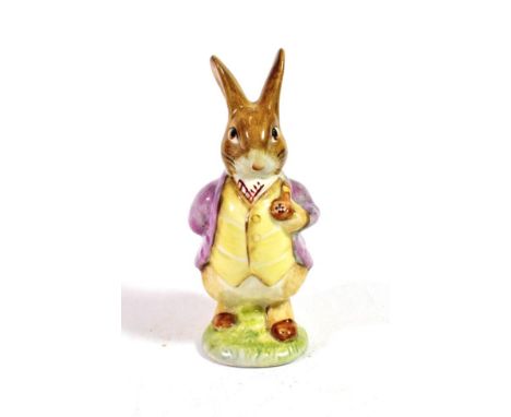 Beswick Beatrix Potter 'Mr. Benjamin Bunny', Second Version: Pipe In, lilac jacket, Rare backstamp BP-2b (Transitional Gold/B