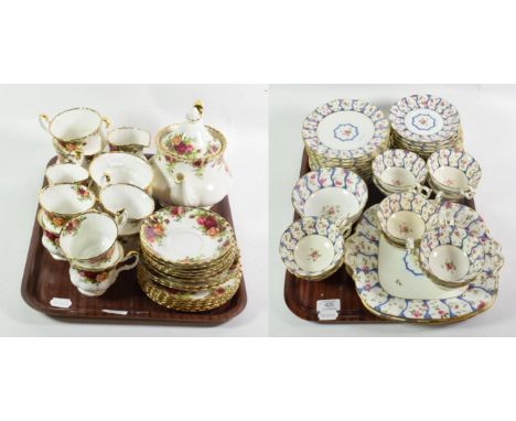 A Royal Albert Old Country Roses part tea service and a group of Coalport tea wares (qty)