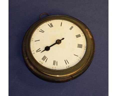 A sedan wall timepiece, enamel dial with Roman and Arabic numerals, gilt single fusee movement signed Whitehurst &amp; Son, D
