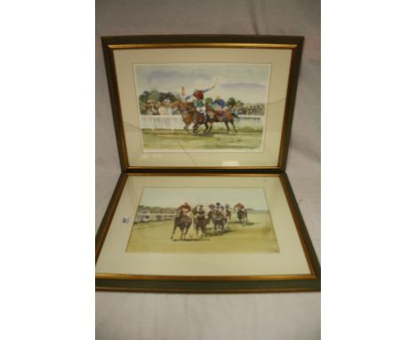 Pair of Horse Racing prints by Keen